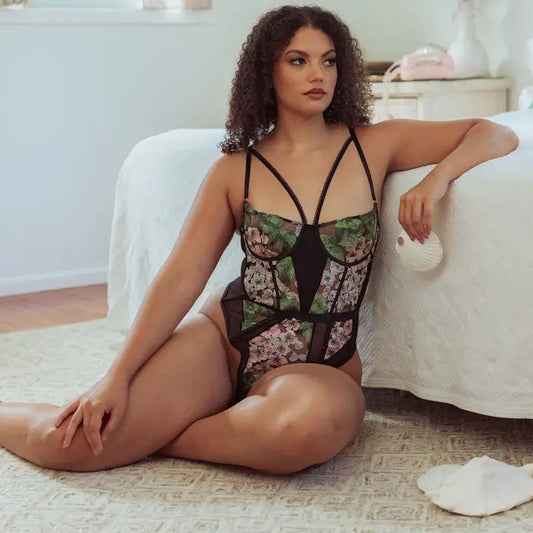 Hydrangea Night Underwire Bodysuit