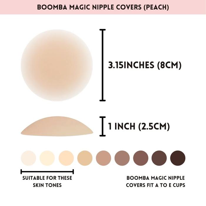 Boombas Nipple Covers  Silicone Non-Adhesive Bra Alternative