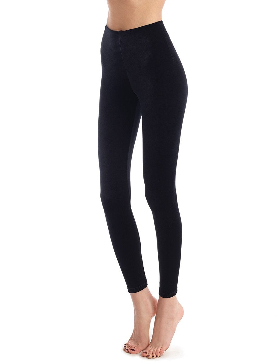 Womens black cheap velvet leggings