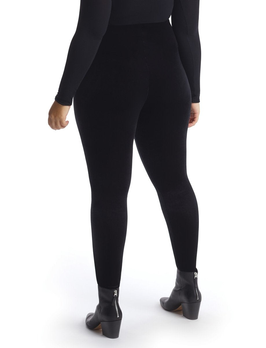 AnyBody Women's Pull-on Ribbed Velour Leggings Pant Solid Jet Black X-Large  Size